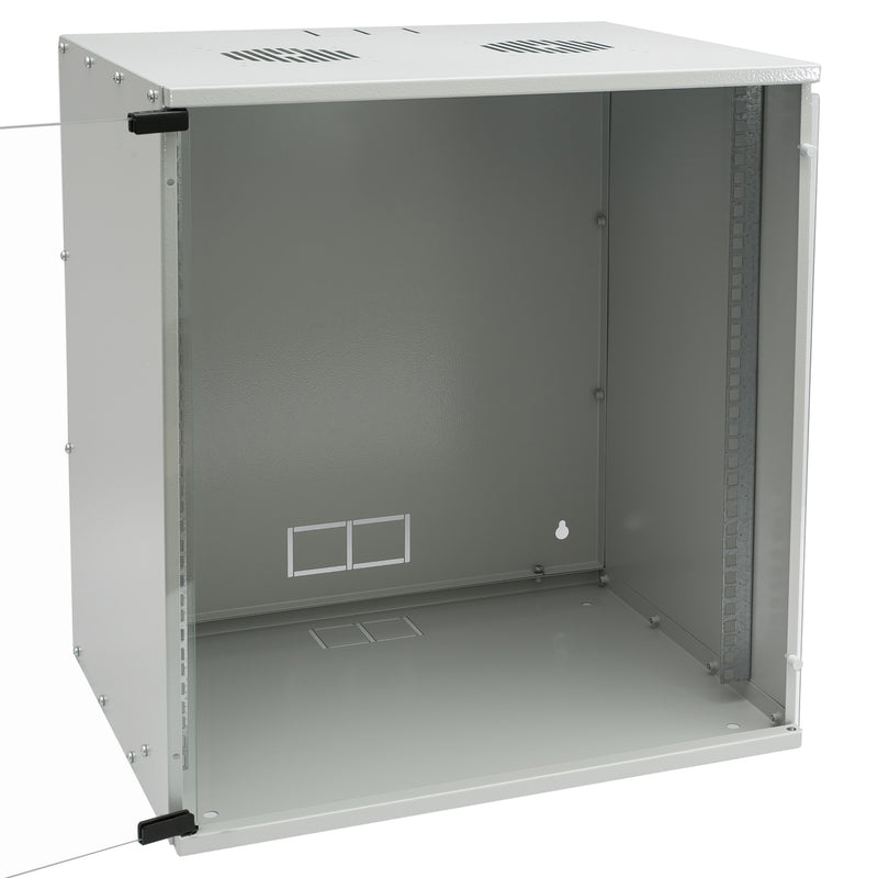 Unmontierter 19 Zoll Serverschrank von HMF mit 12 Höheneinheiten in Lichtgrau