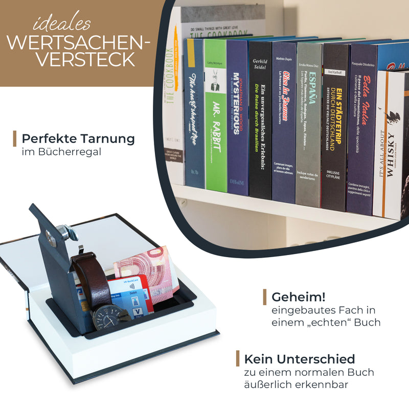Buchtresor mit Papierseiten Whisky von HMF
