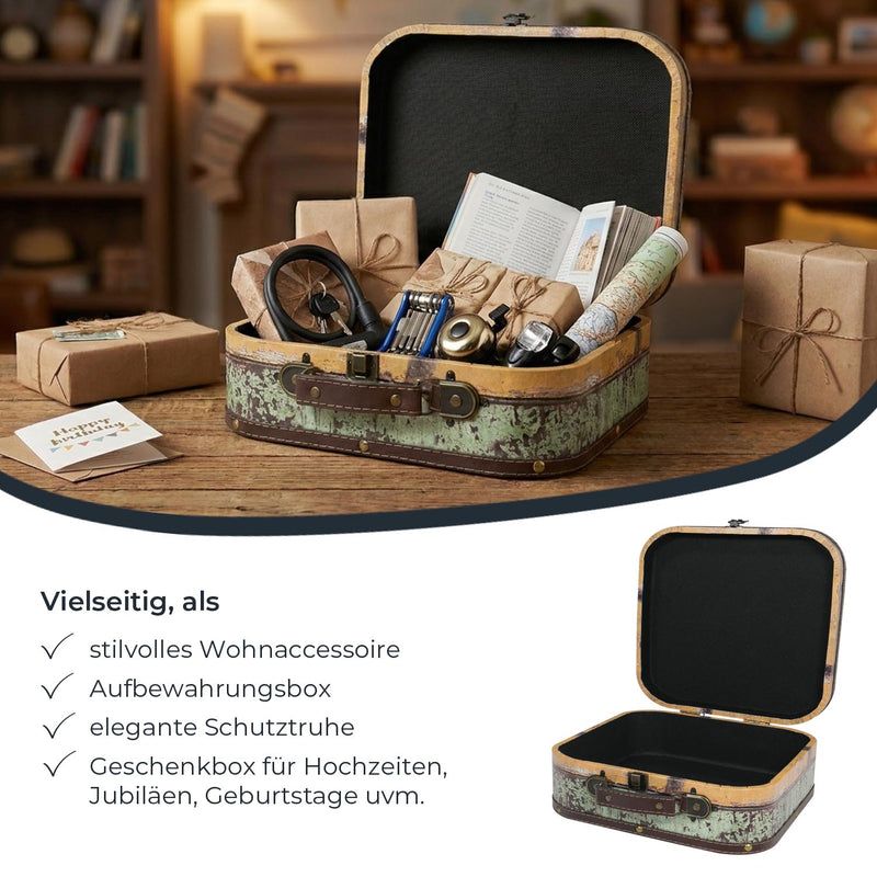 Vintage Holzkoffer im Fahrrad Design von HMF im Set in verschiedenen Größen