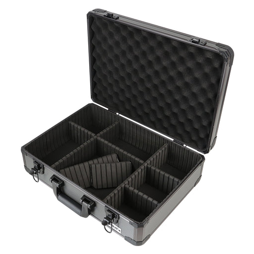 Alu Aufbewahrungskoffer Universalkoffer verstellbare Facheinteilung HMF 14502-02 46 x 15 x 33 cm offen