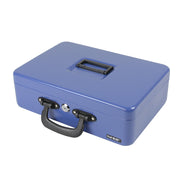 Geldkassette mit 2 Tragegriffen von HMF mit 36 cm Breite in Blau