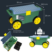 Gartenwagen von HMF, 55 x 26,5 x 29,5 cm, grün