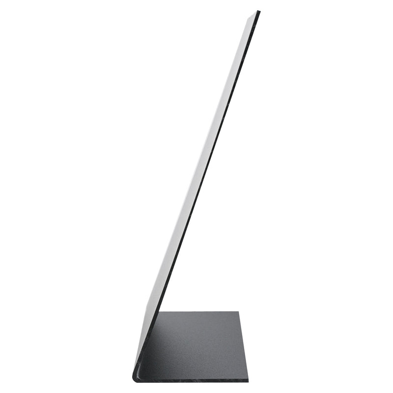 Kreidetafel als Tischaufsteller von HMF in DIN A5 Hochformat als L-Ständer in Schwarz