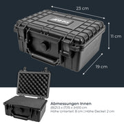 Outdoor Fotokoffer und Waffenkoffer mit Rasterschaumstoff von HMF mit 23 cm Breite