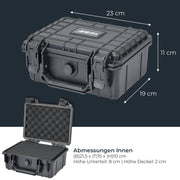 Outdoor Fotokoffer und Waffenkoffer mit Rasterschaumstoff von HMF mit 23 cm Breite