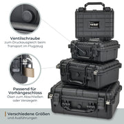 Outdoor Fotokoffer und Waffenkoffer mit Rasterschaumstoff von HMF mit 23 cm Breite