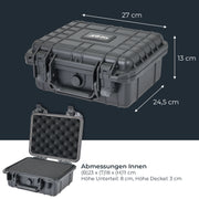Outdoor Fotokoffer und Waffenkoffer mit Rasterschaumstoff von HMF mit 27 cm Breite