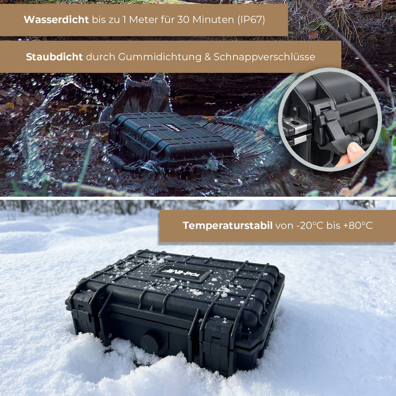 Outdoor Fotokoffer und Waffenkoffer mit Rasterschaumstoff von HMF mit 27 cm Breite