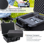 Outdoor Fotokoffer und Waffenkoffer mit Rasterschaumstoff von HMF mit 34 cm Breite