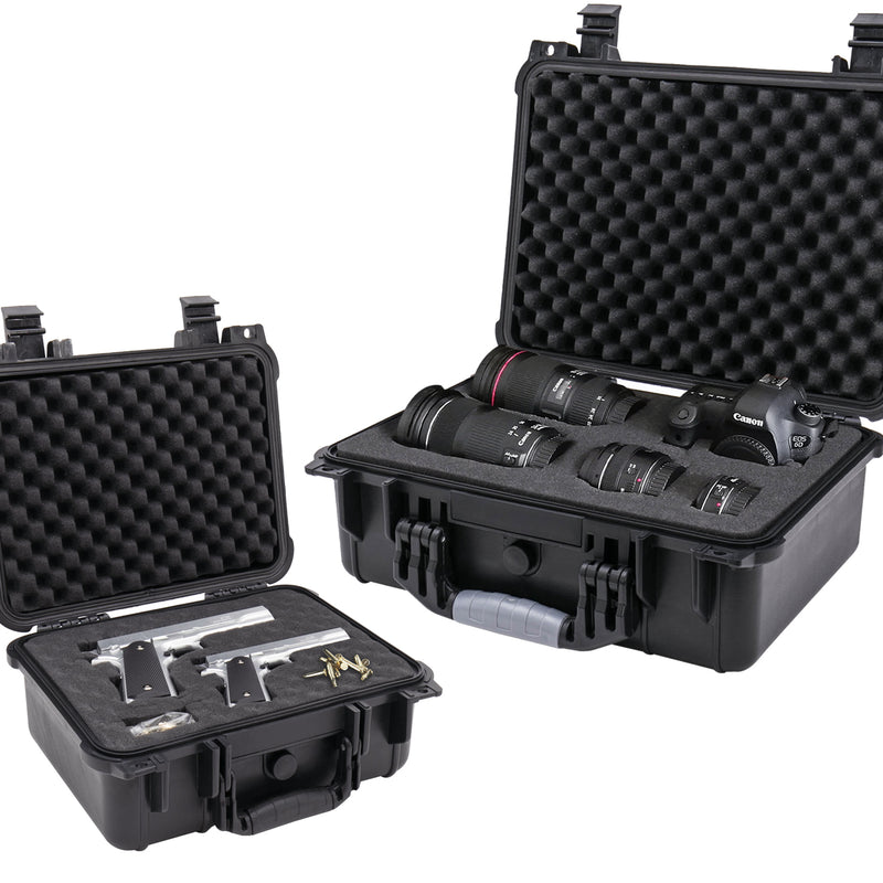 Outdoor Fotokoffer und Waffenkoffer mit Rasterschaumstoff von HMF mit 34 cm Breite