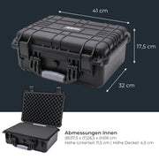 Outdoor Fotokoffer und Waffenkoffer mit Rasterschaumstoff von HMF mit 41 cm Breite