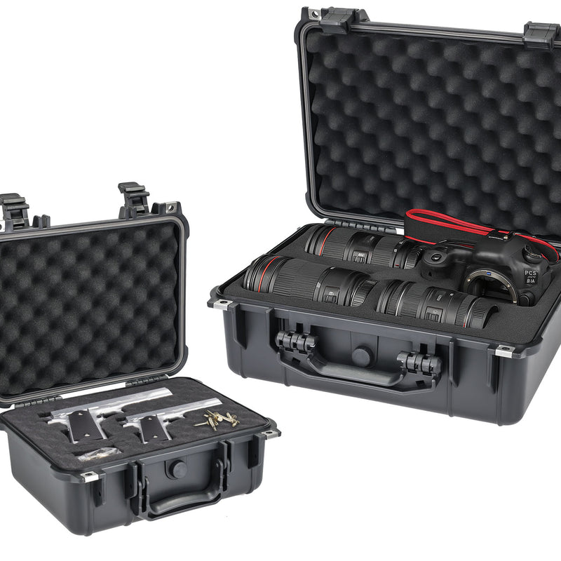 Outdoor Fotokoffer und Waffenkoffer mit Rasterschaumstoff von HMF mit 41 cm Breite