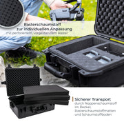 Outdoor Fotokoffer und Waffenkoffer mit Rasterschaumstoff von HMF mit 57 cm Breite