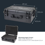 Outdoor Fotokoffer und Waffenkoffer mit Rasterschaumstoff von HMF mit 57 cm Breite