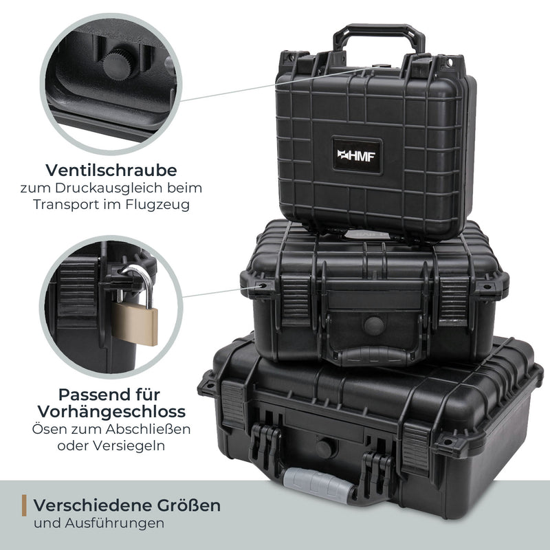 Outdoor Fotokoffer und Waffenkoffer mit Rasterschaumstoff von HMF mit 57 cm Breite