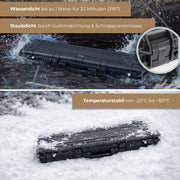 HMF Outdoor Waffenkoffer für Langwaffen Wasserdichter IP67 Gewehrkoffer mit Rasterschaumstoff 113 cm in Schwarz