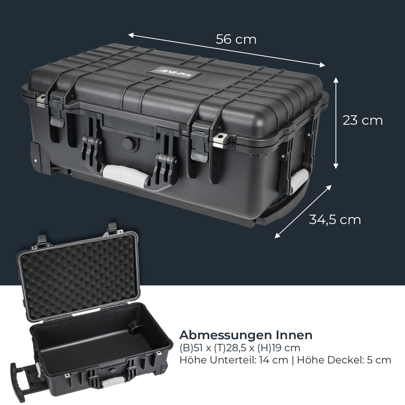 Outdoor-Trolley Fotokoffer mit Rasterschaumstoff HMF ODK400 56 cm