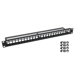 UTP Keystone-Patchpanel für Serverschrank, HMF 66445, 24 Ports RJ45, 19 Zoll