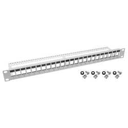 UTP Keystone-Patchpanel für Serverschrank, HMF 66445, 24 Ports RJ45, 19 Zoll