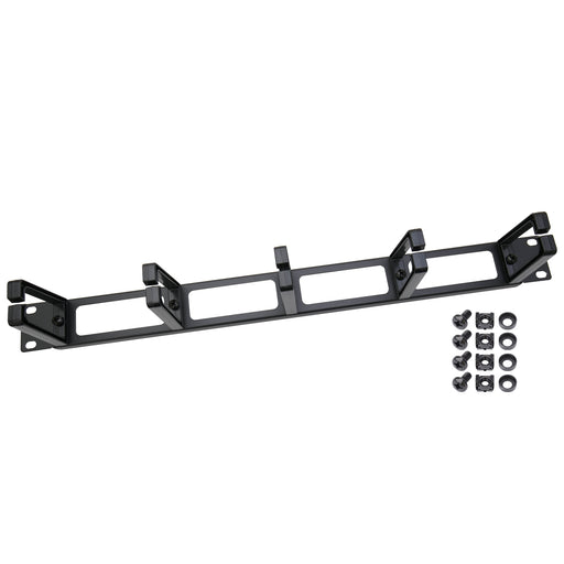 Rangierpanel mit 5 Ringen für 19 Zoll Serverschränke von HMF in Schwarz
