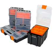 HMF Sortierbox 4-teilig, Sortimentskasten für Kleinteile STK301-18