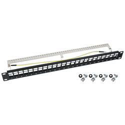 STP Keystone-Patchpanel für Serverschrank, HMF 66446, 24 Ports RJ45, 19 Zoll