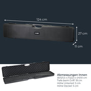 HMF Transportkoffer mit Noppenschaumstoff 123,5 x 26,5 x 11 cm in Schwarz