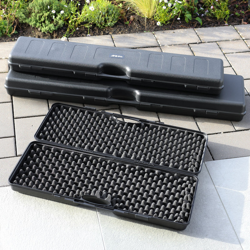 HMF Transportkoffer mit Noppenschaumstoff 123,5 x 26,5 x 11 cm in Schwarz