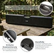 HMF Transportkoffer mit Noppenschaumstoff 123,5 x 26,5 x 11 cm in Schwarz