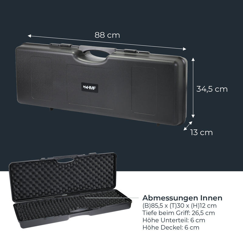 HMF Transportkoffer mit Noppenschaumstoff 88 x 34 x 13,5 cm in Schwarz