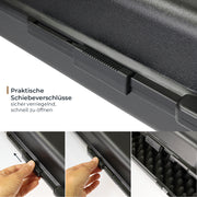 HMF Transportkoffer mit Noppenschaumstoff 88 x 34 x 13,5 cm in Schwarz