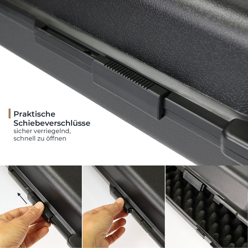 HMF Transportkoffer mit Noppenschaumstoff 88 x 34 x 13,5 cm in Schwarz